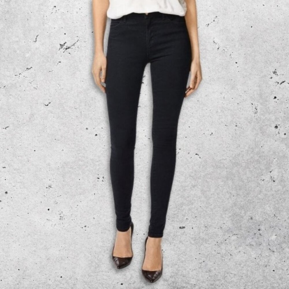 J.Brand Skinny Jeans Mid Rise Five Pocket Stretch Fabric Sleek Black Women's 28‎
